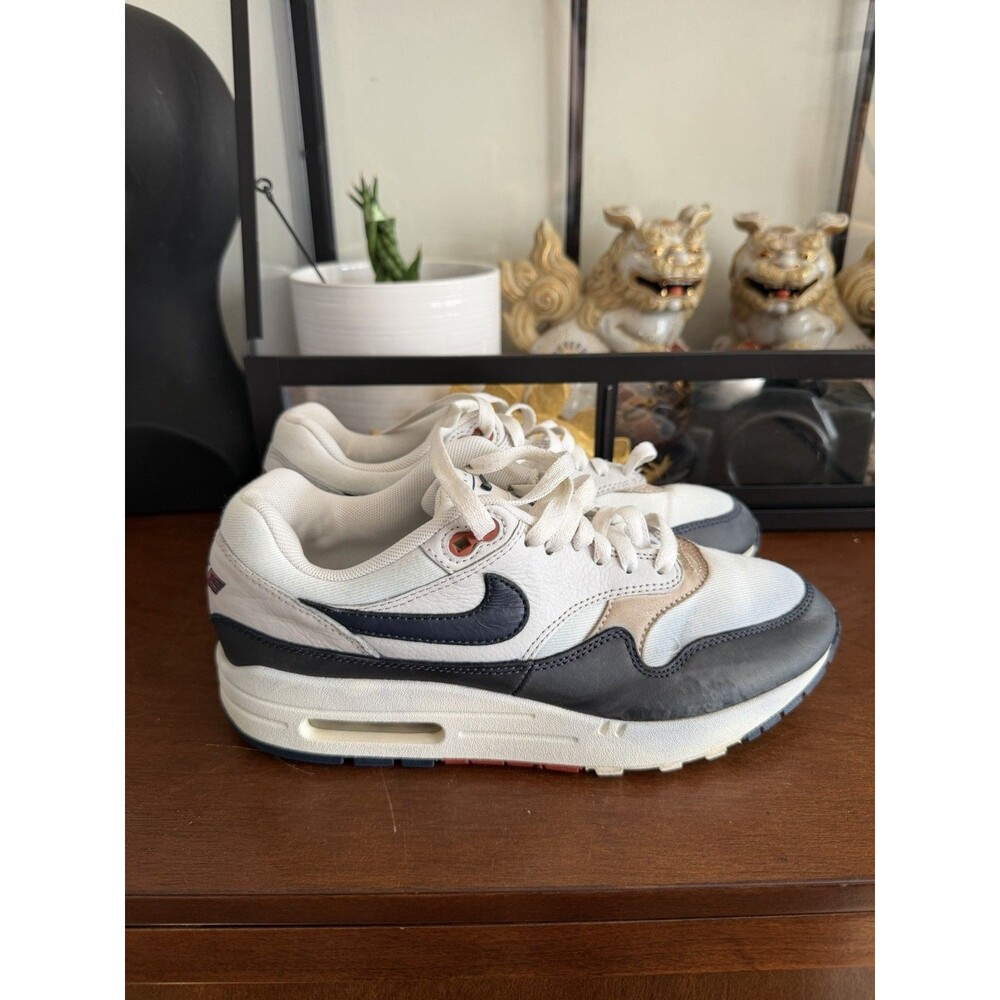 Nike Air Max 1 Womens 8.5 White Navy Red Sneakers FD2370-110 Running Shoes